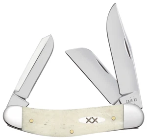 CASE XX 13318 SOWBELLY POCKET KNIFE SMOOTH NATURAL BONE 3 7/8" CLOSED TB6339 SS - Picture 1 of 1