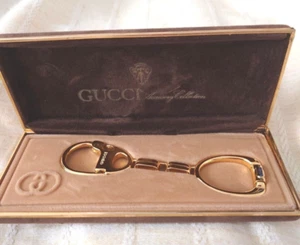 GUCCI Original Gold color plating Key holder Key Ring Charm wz/Box Vintage Mint - Picture 1 of 7