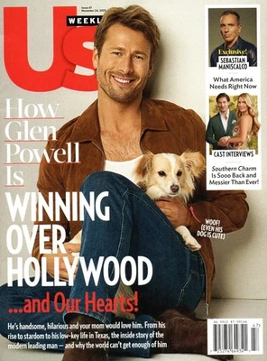 Us Weekly November 17 2025 Glen Powell Sebastian Maniscalco Drew Barrymore - Image 1 of 3