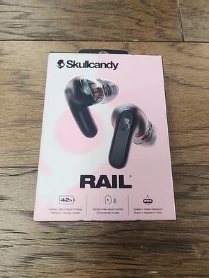 Skullcandy - Rail In-Ear Noise Canceling True Wireless Headphones - True Black - Image 1 of 4