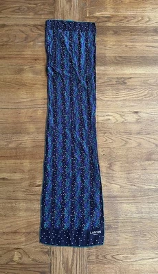 Bufanda de seda vintage de diseñador Lanvin Paris 10,5x42 Foto 1 de 4