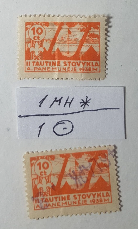 Sello 1938 Lituania Scout Jamboree Camp 2x10ct (ver escaneo) ENVÍO INTERNACIONAL GRATUITO Foto 1 de 1