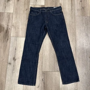 Buffalo David Bitton Jeans Mens 34x32 Blue Driven Basic Straight Denim Whiskered - Picture 1 of 16