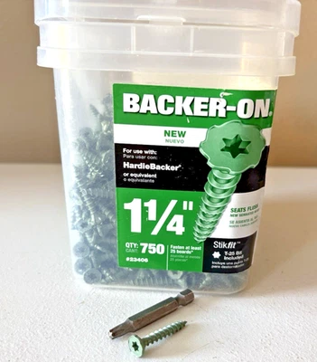 BACKER-ON 500 piezas #23406 1 1/4" cabeza plana estrella accionamiento tornillo de cemento y broca T25 Foto 1 de 4