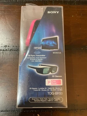 Sony 3D TV Glasses TDG-BR50 Pink Small Size - Brand New - Image 1 of 4