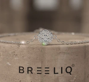 925 Silver Moissanite Cluster Bracelet, Dainty Adjustable Chain 8 Inch - Picture 1 of 6