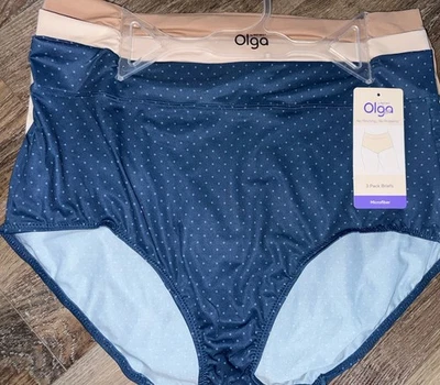Olga ~ Calzoncillos de microfibra para mujer Bragas Poliéster 3 pares (E) ~ 2X/20 Foto 1 de 4