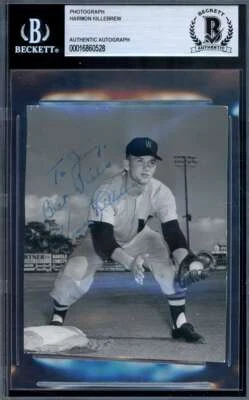 Foto autógrafa vintage firmada por Harmon Killebrew Beckett BAS de los años 50 Foto 1 de 2