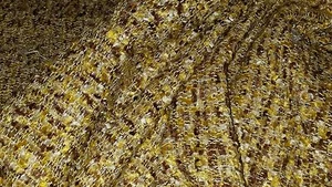 GOLD TAN BROWN MULTI FIBERS WOVEN TEXTURED DRAPERY UPHOLSTERY FABRIC - Picture 1 of 3