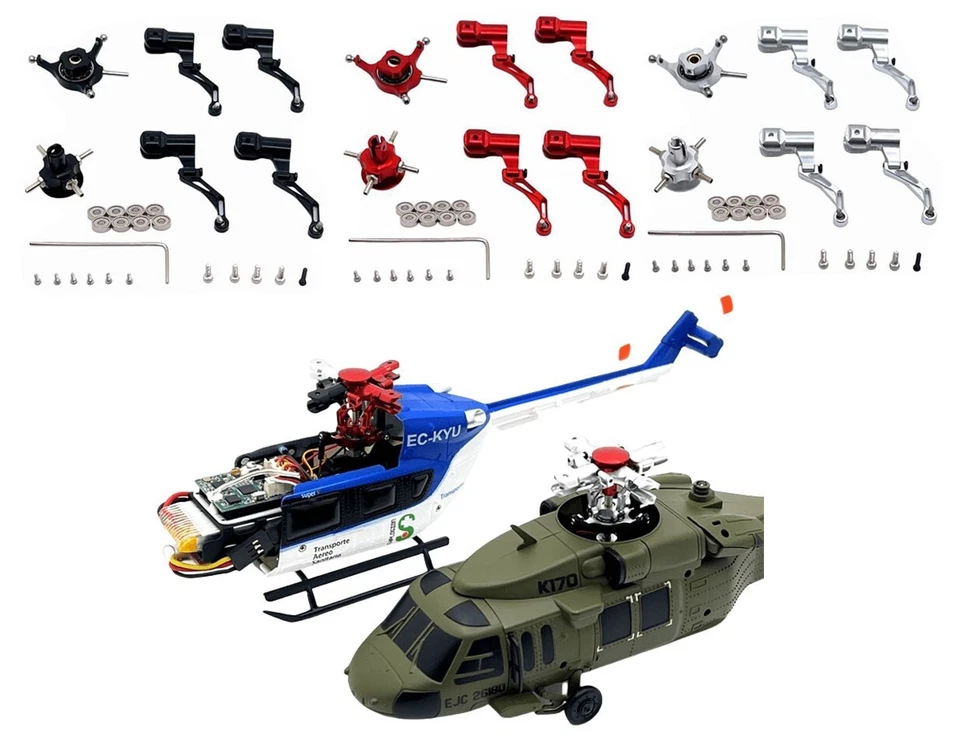 Cabezal de rotor de actualización de metal/clip de hoja/placa de lavado para helicóptero Wltoys K124 K170 Foto 1 de 1