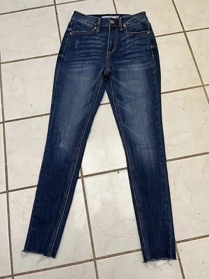 AMERICAN RAG CIE НОВЫЙ! Темные вареные джинсы с высокой талией необработанные потертые до лодыжки размер 0 - Изображение 1 из 4