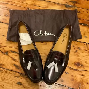 Zapatos mocasín vintage Cole Haan para hombre pellizcados centavo borla borla borgoña 10 D - Imagen 1 de 8