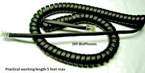 Siemens Phone Handset Cord OpenStage Opti set Receiver Curly Coil Flat Black 9Ft - Picture 1 of 2
