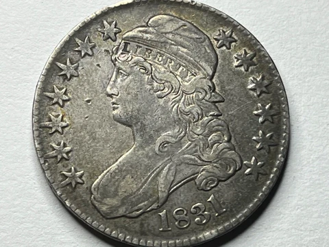 1831 Capped Bust Silver Half Dollar - Nicely Circulated 50C Cover
