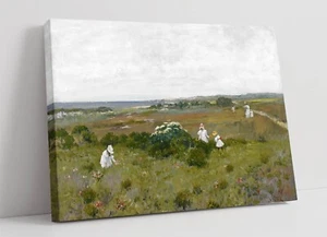 WILLIAM MERRIT CHASE, SEASIDE FLOWERS -FRAMED CANVAS WALL ART PICTURE PRINT - Picture 1 of 2