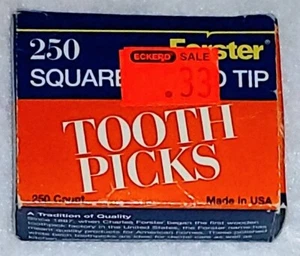 250 Forster runde/quadratische Zahnstocher Made in USA gebraucht selten - Bild 1 von 5