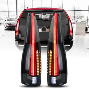 LED Tail Lights For Cadillac Escalade 2007 2008-2014 Rear Lamp Assembly Smoked - Picture 1 of 12