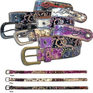Cinturón de cuero Ed Hardy EH3285 rosa del desierto niños niñas - Imagen 1 de 3