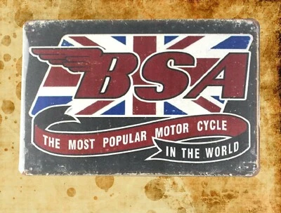   most popular motor cycle tin metal sign old reproductions - Image 1 of 4