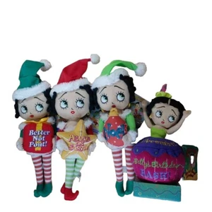 4 Betty Boop Plush 2013 Messages Collection Christmas Cupcake Birthday Bash Dec - Picture 1 of 11
