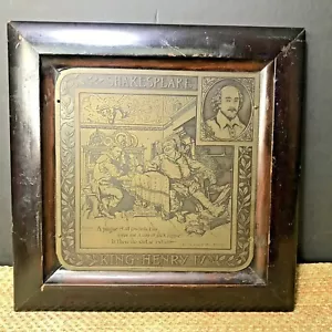 George Rutledge LATÓN GRABADO REY HENRY SHAKESPHERE Enmarcado 1903 Taberna de Jabalíes - Imagen 1 de 12