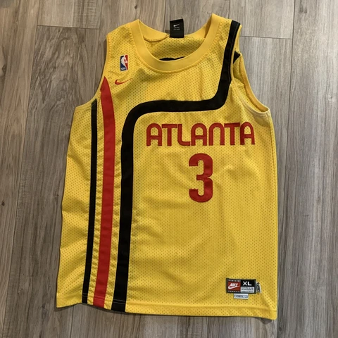 Nike Mens Atlanta Hawks Shareef Abdur-Rahim #3 Basketball Jersey Yellow Size YXL Cover
