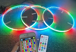 15.5" Remote & APP Ctrl CHASING Flowing LED Wheel Lights for Polaris Slingshots - Picture 1 of 12