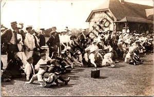 LITLINGTON SUSSEX PARTY REAL PHOTO VINTAGE POSTCARD - Picture 1 of 2