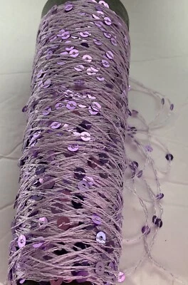 Lucci Yarns SequinYarn #12 Lavender Sequin  on Lavender Yarn   Lot of 1 Cone New - Image 1 of 4