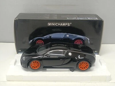 Bugatti Veyron Super Sport 2011 Black Metallic Minichamps 1:18 Rare Usato + Box - Immagine 1 di 4
