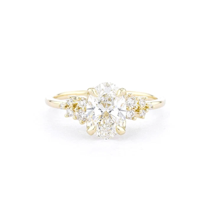 IGI GIA Lab Grown Diamond Engagement Ring 1.30 Ct Oval Solitaire 14K Yellow Gold - Image 1 of 4