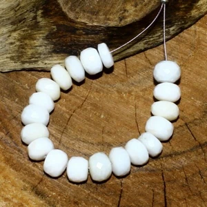 White Opal Faceted Rondelle Bead Briolette Natural Loose Gemstone Making Jewelry - Picture 1 of 3