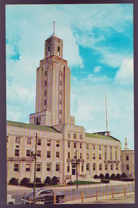 PAWTUCKET RHODE ISLAND RI City Hall Old Car Vintage Postcard - Picture 1 of 2