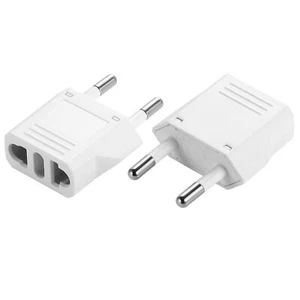 Paquete de 2 adaptadores de enchufe de viaje europeos convertidor de toma de corriente enchufe de pared de EE. UU. a Europa - Imagen 1 de 7