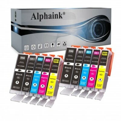 ALPHAINK 10 CARTUCCE COMPATIBILI PGI-550 CLI-551 PER CANON X6850 5550 5600 6400 6450 7150