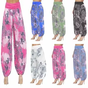 Damen Harem italienische Ali Baba lange Hose Hose Damen Baggy Leggings Übergröße - Bild 1 von 8