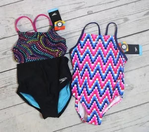 NWT ~ Speedo Girl's One Piece Swimsuit Size XS (5/6) ~ 2 Styles - Picture 1 of 9