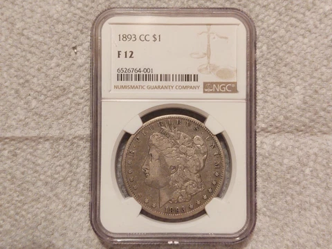 1893 Cc Morgan Silver Dollar Ngc F12 Cover
