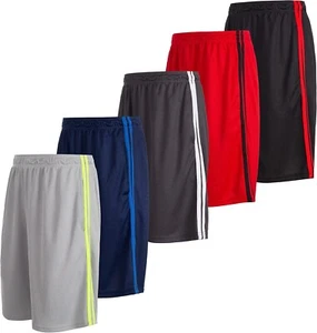 5 Pack Men's Quick-Dry Athletic Shorts - Moisture-Wicking Performance Wear - Picture 1 of 7