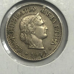 1944-B Switzerland Five Rappen Foreign Coin #1981 - Picture 1 of 2