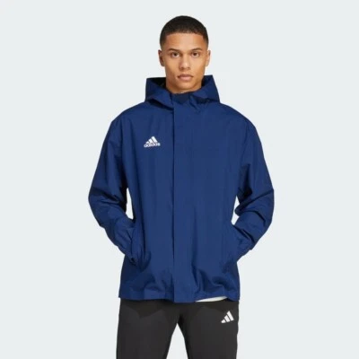 adidas Jacket Mens Entrada 22 All Weather Coat Navy Blue Football Lightweight - Image 1 of 4