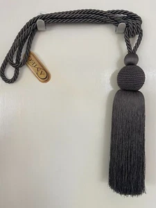 Par grande de borlas con efecto de cuerda en gris carbón - Imagen 1 de 2