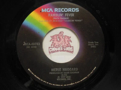 Merle Haggard: Ramblin' Fever / When My Blue Moon Turns To Gold, 45 RPM VG (UB) - Image 1 of 2