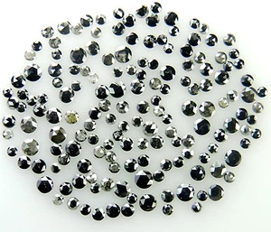 Natural Loose Diamond Round Rose Cut Black I3 Clarity All MM Size 25 Pcs Lot Q39 - Picture 1 of 5
