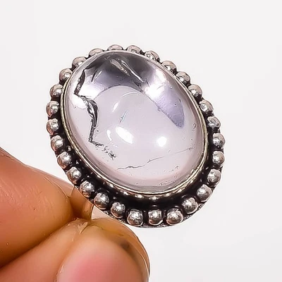 Natural Crystal Gemstone Silver Plated Jewelry Ring s.7 TR7533-125 - Image 1 of 3