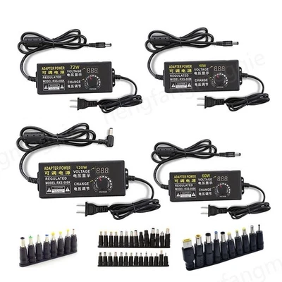 Adjustable AC To DC 12V Power Supply Adapter 15V 18V 3V 9v-12V 24V Volt charger - Image 1 of 4
