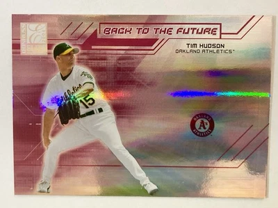 Donruss Elite Regreso al Futuro 2004 #BF-1 Tim Hudson rojo 1/250 primera impresión A's Foto 1 de 2