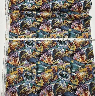 100% Cotton Fabric By the Half Yard - Wizarding World Harry Potter Scenes Toss - Image 1 of 3
