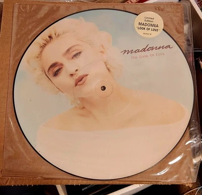 MADONNA  LOOK OF LOVE PICTURE DISC PROMO HYPE STICKER PRICE VIRGIN MUSIC - Image 1 of 2