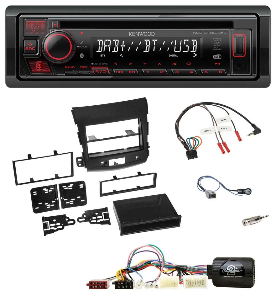 Kenwood Lenkrad CD USB Bluetooth DAB Autoradio für Mitsubishi Outlander aktiv 20 - Bild 1 von 4